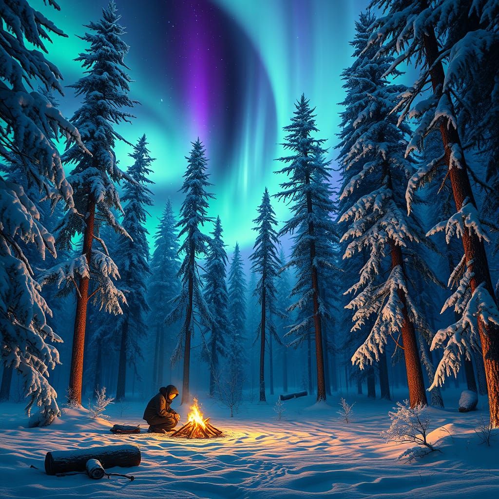 Winter Wonderland Scene in Hyper-Realistic Fantasy Style