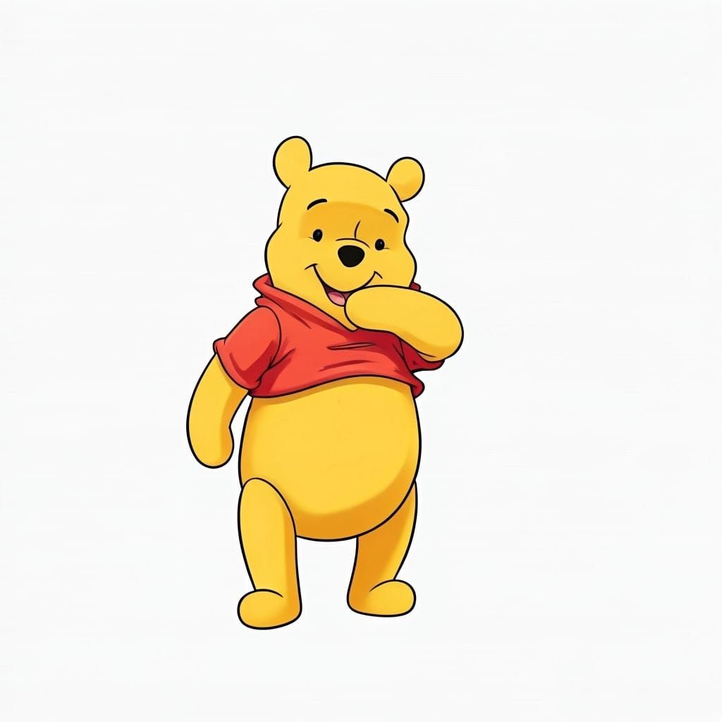 Whimsical Winnie the Pooh Scenes on a Vibrant White Backgrou...