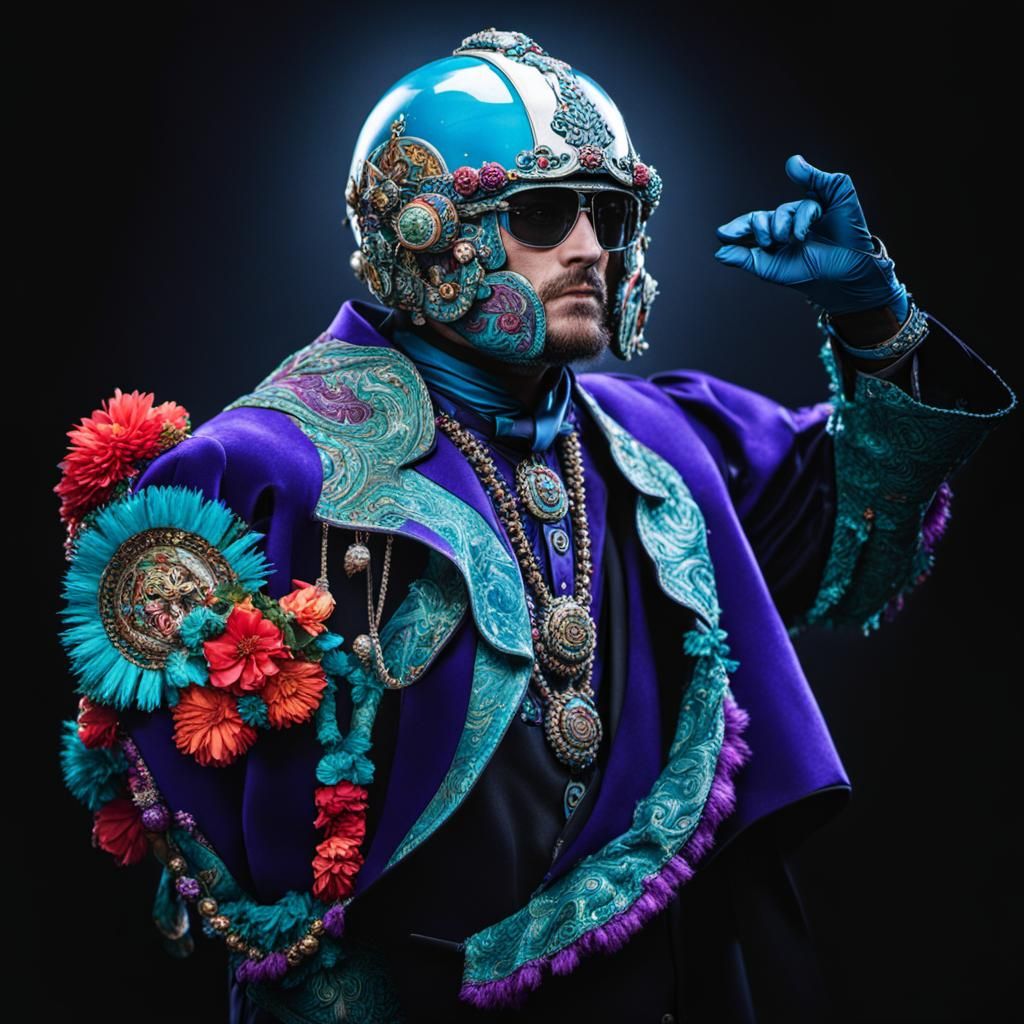 Man in Elaborate Outfit: AI Generated Image