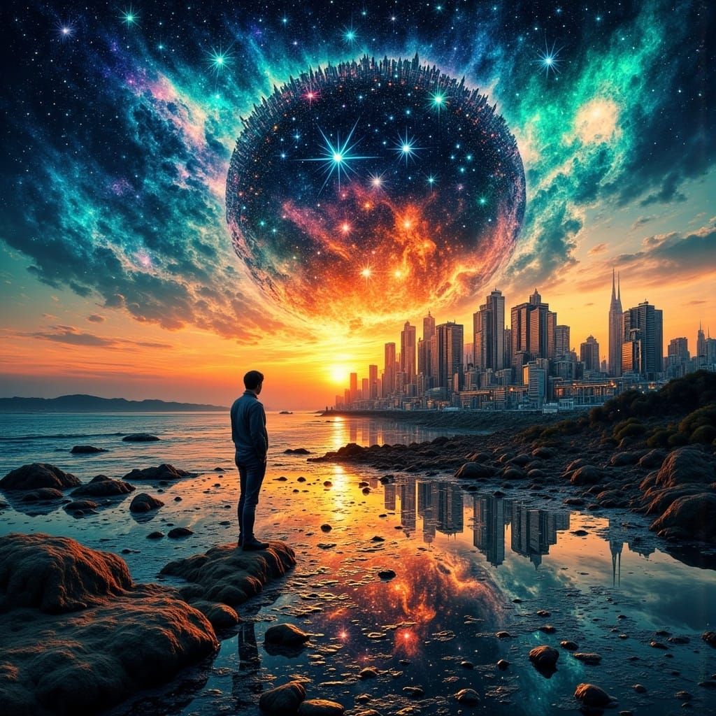 Shattered Mirror Reflecting Galaxies in Surreal Pixelism