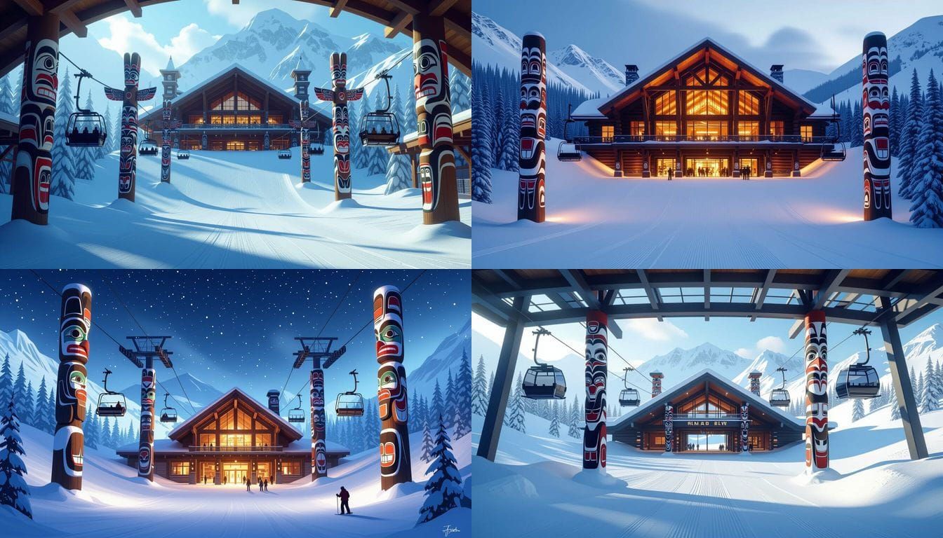 Indoor Ski Resort Concept with Haida Totem Pole Design