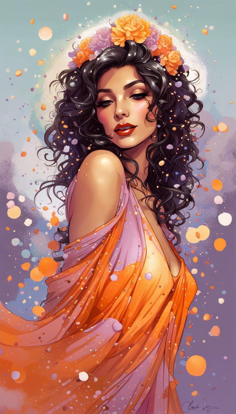 Pastel Pixie Portrait in Watercolor Style