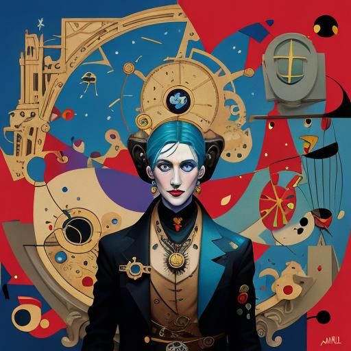 Cosmic Steampunk Art Nouveau Illustration