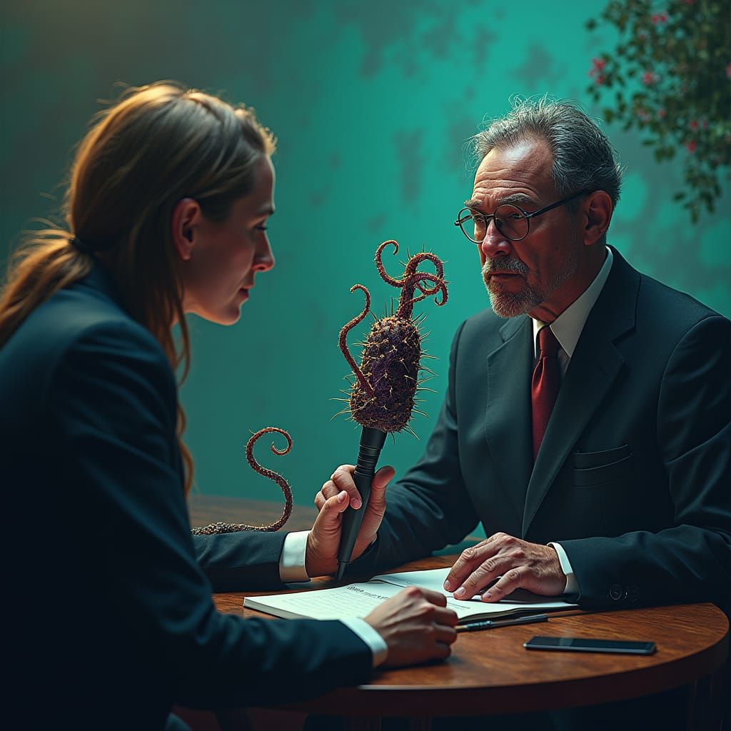 Eldritch Cactus Mic: Reporter Interviewing Politician