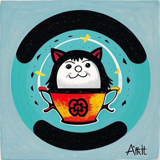 Vibrant Monday Morning Scene in Whimsical Style