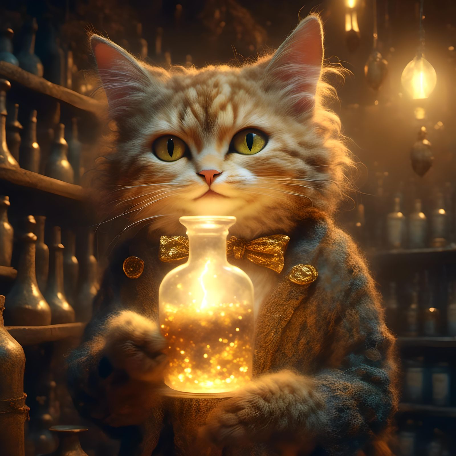 Mystical Cat Apothecary: Cinematic Digital Painting