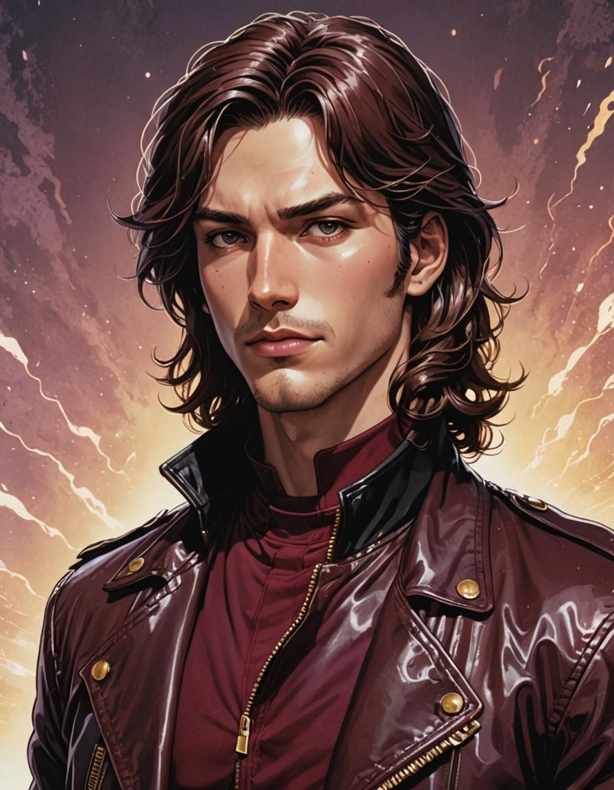 Anime Style Male Portrait in Digital Comic Art