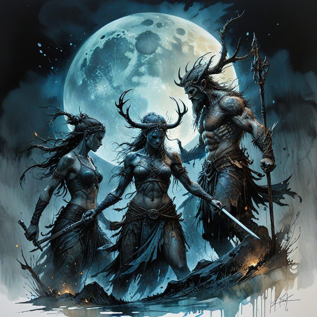 Ragnarok: Battle of Norse Gods in Watercolor