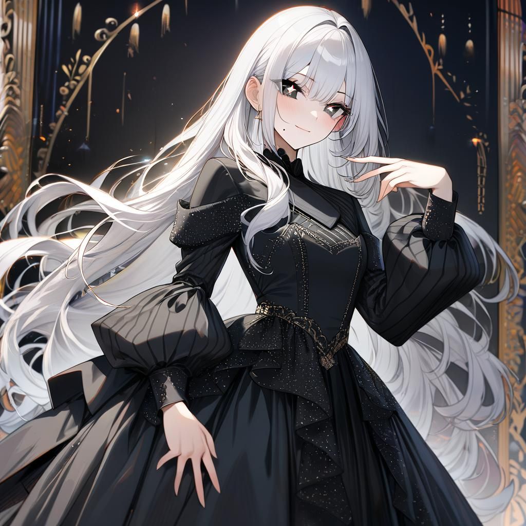 Girl with Starry Eyes in Elegant Ballgown