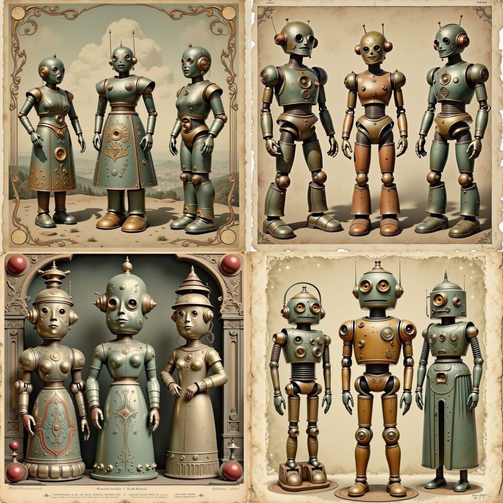 Vintage French Robots in 3D Sculpture