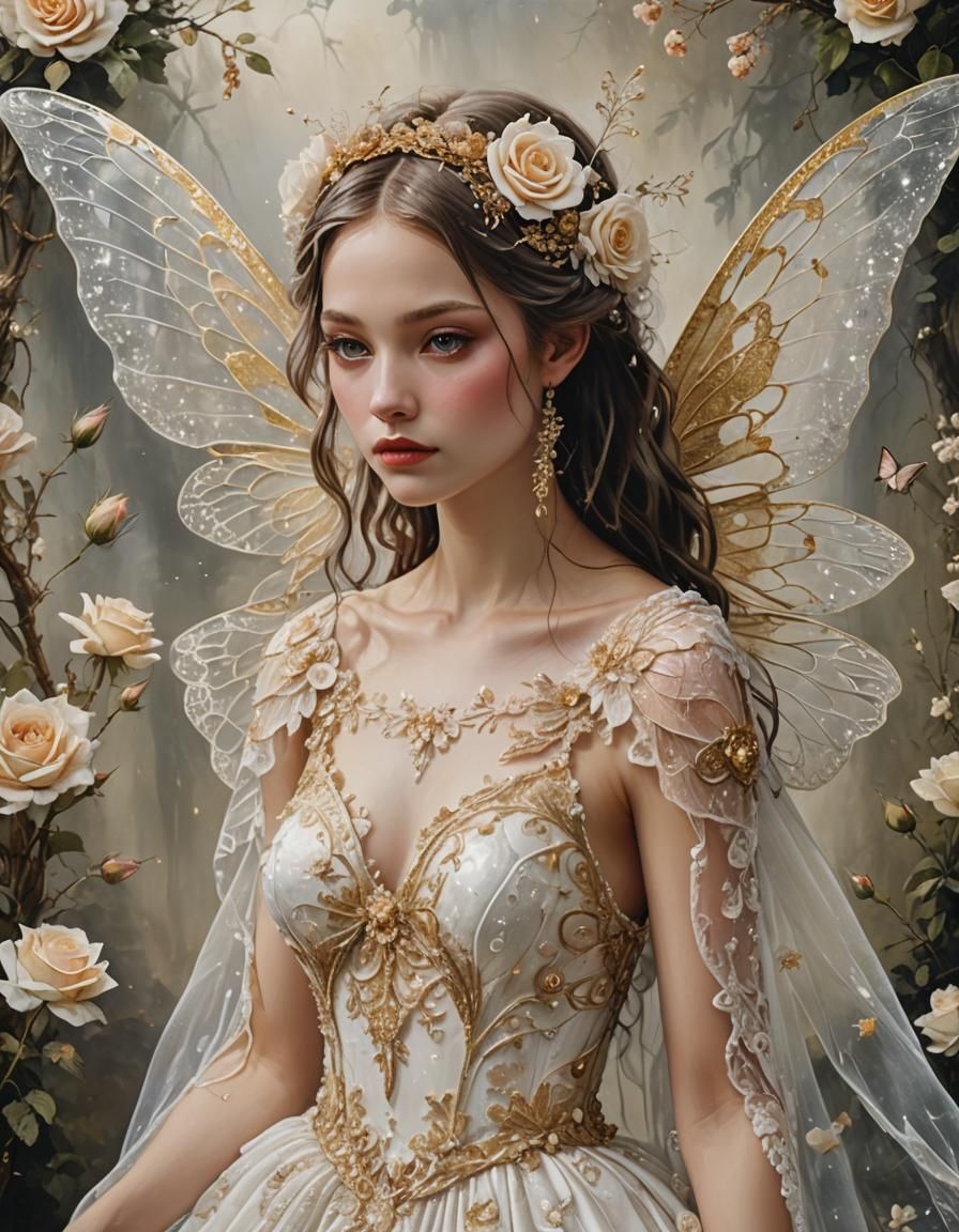 Fairy Wedding in Enchanted Forest: Photorealistic Painting