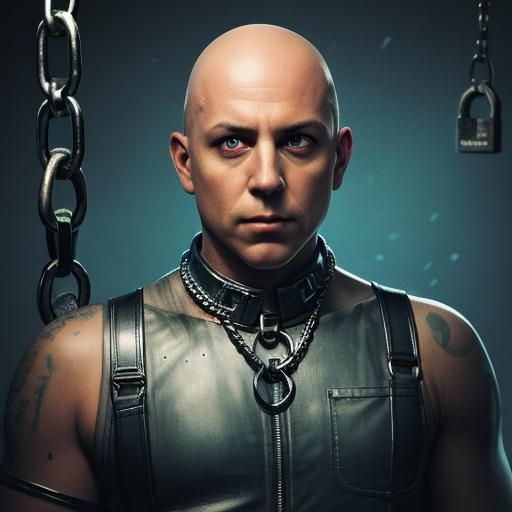 Prisoner in Orange Jumpsuit: Hyperrealistic Digital Art