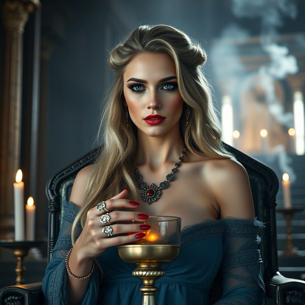 Regal Goddess in Cinematic Splendor