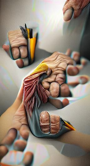 Hyperrealistic 3D Digital Illustration of a Human Hand