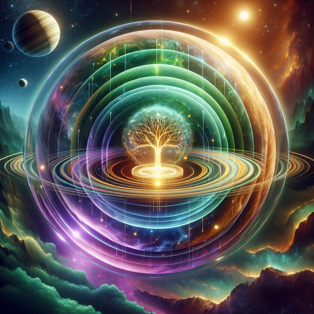 Multidimensional Galaxy in Saturn Sphere: Concept Fantasy Ar...