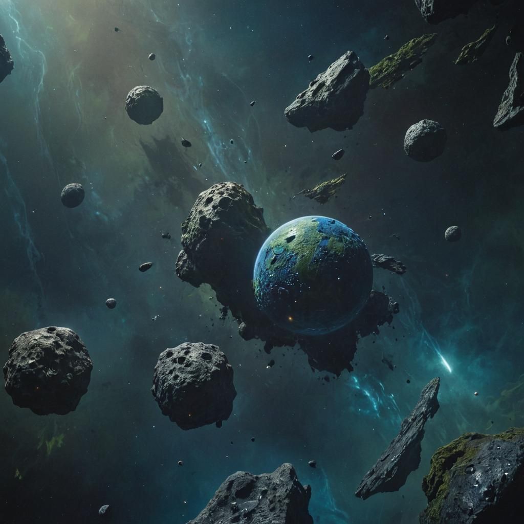 Vibrant Blue Planet with Murky Atmosphere: Cinematic View