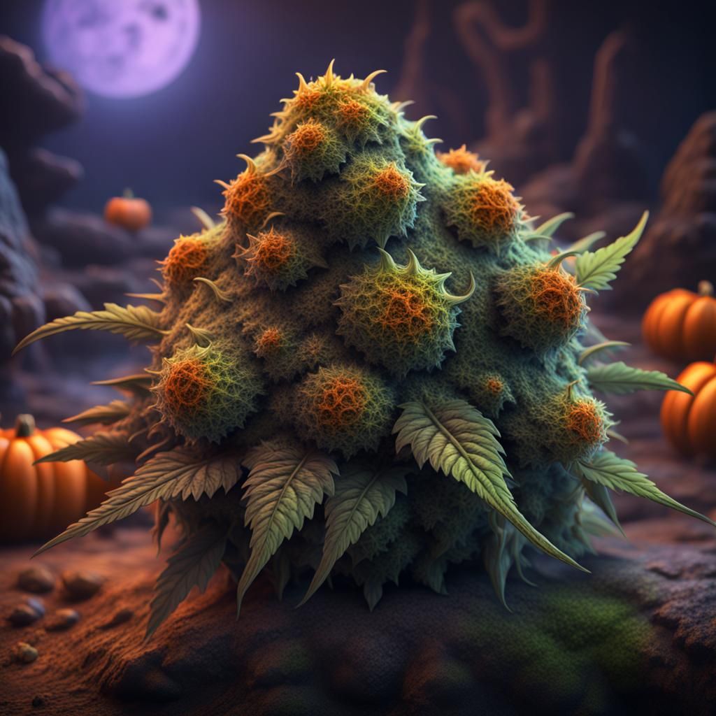 Halloween Marijuana Nug in Detailed Matte Painting
