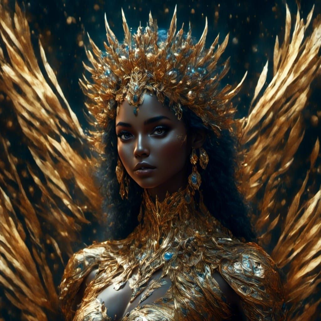 Psychedelic Bioluminescent Fantasy Landscape in Golden Ratio