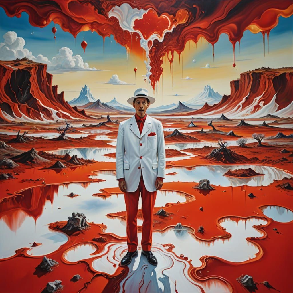 Surrealist Masterpiece of a Dreamlike Figure in a Fantastica...