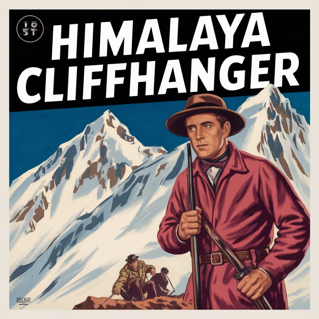 Vintage Movie Poster: Himalaya Cliffhanger