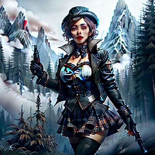 Woman with Gun: Comic Book Art Style