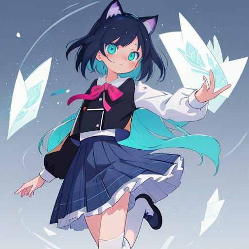 Manga-Inspired Cat Girl in Cinematic Lighting