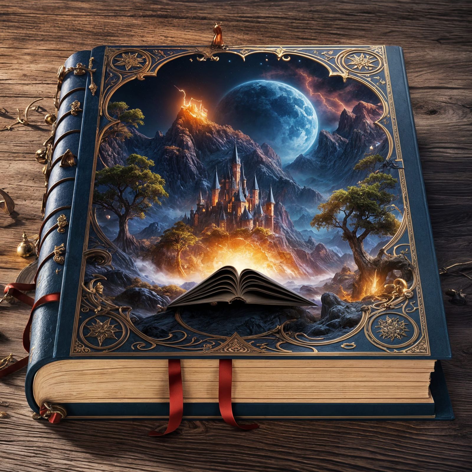 Powerful Magic Book: Detailed Matte Painting in 8K