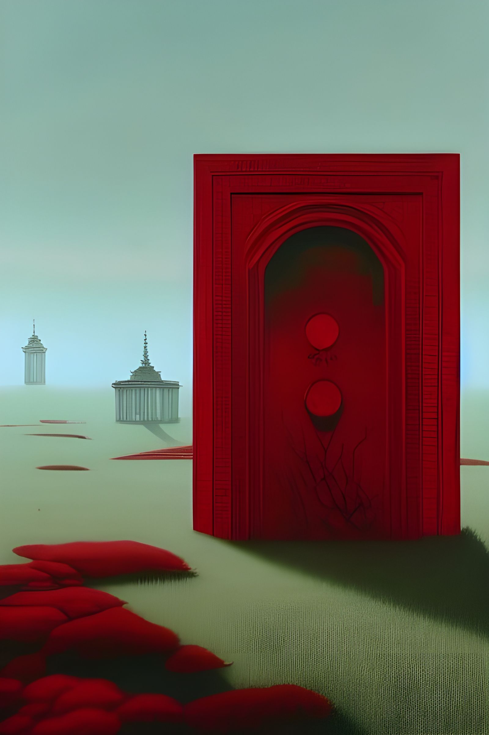 Door to Myth: Surreal Painting in Red