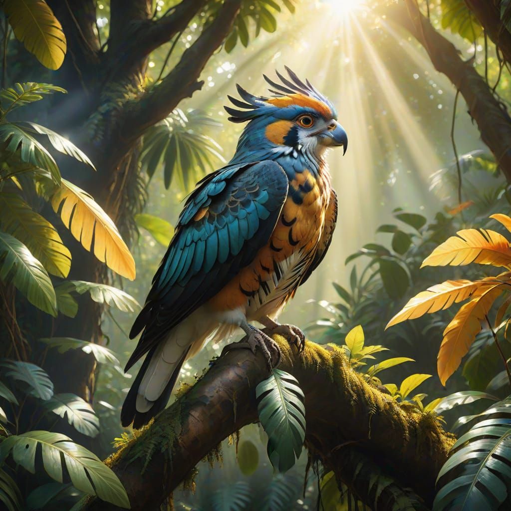 Harpy Eagle in Jungle Canopy, Baroque Wildlife Art