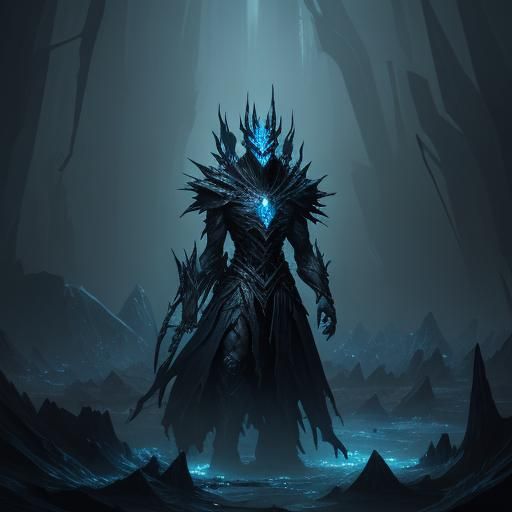 Dark Fantasy Creature with Shattered Glass Limbs