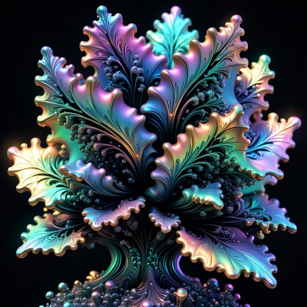 Iridescent Metallic Mandelbulb Concept Art