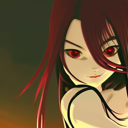 Vampire Girl in Studio Ghibli Anime Style