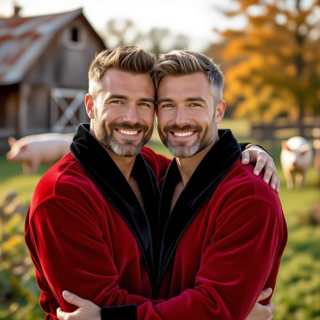 Couple Embracing in Lush Garden, Impressionist-Expressionist...