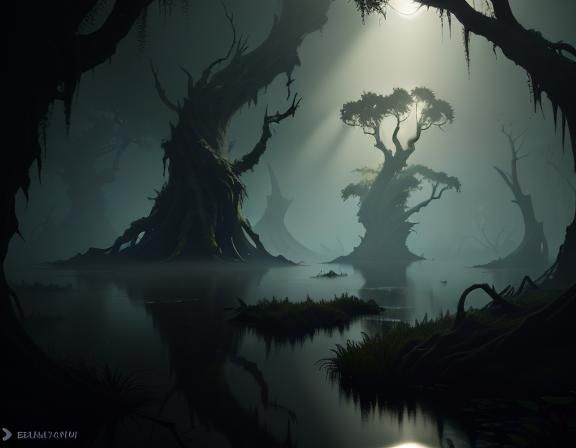 Bullywug Emerges from Murky Swamp, 3D Game Cinematic