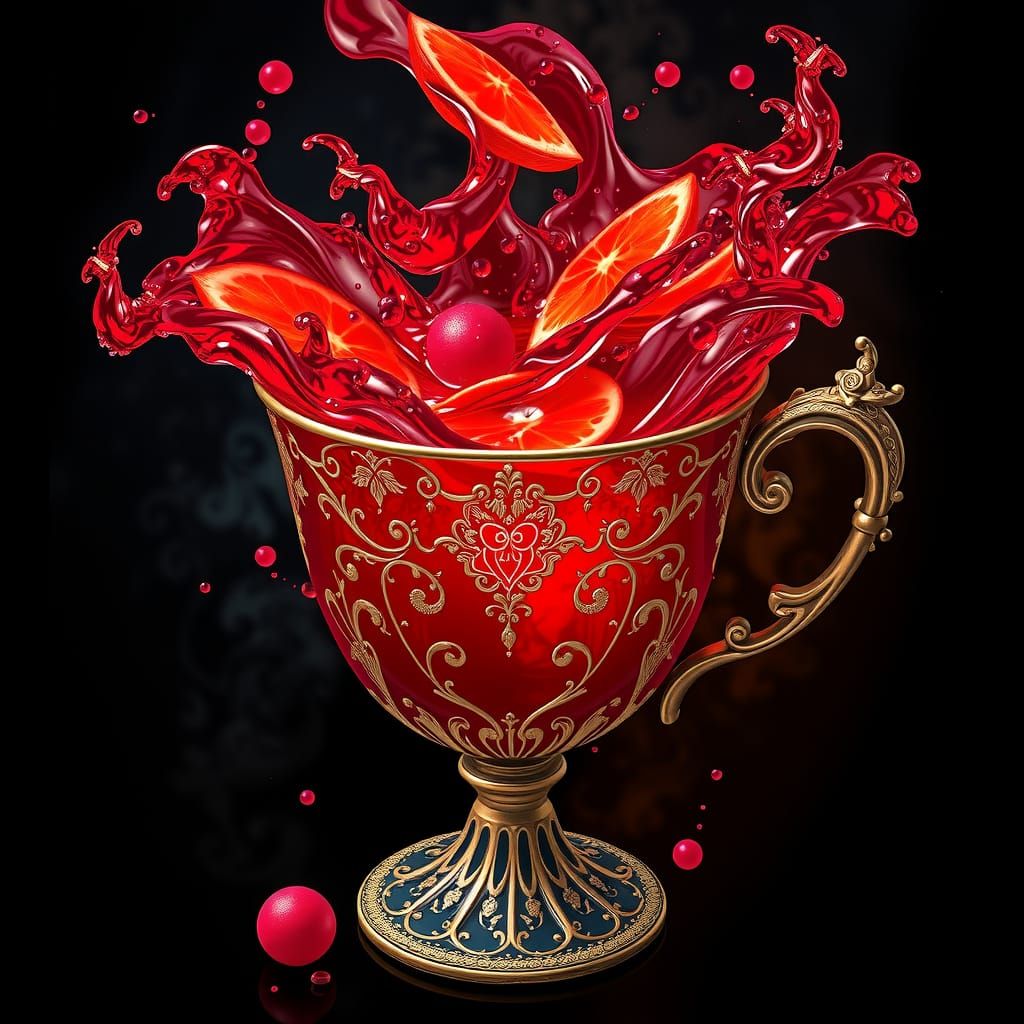 Ethereal Fruit Punch Radiating an Otherworldly Glow