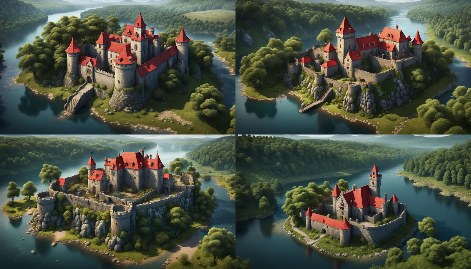 Fantasy Chateau on Island: Detailed Matte Painting