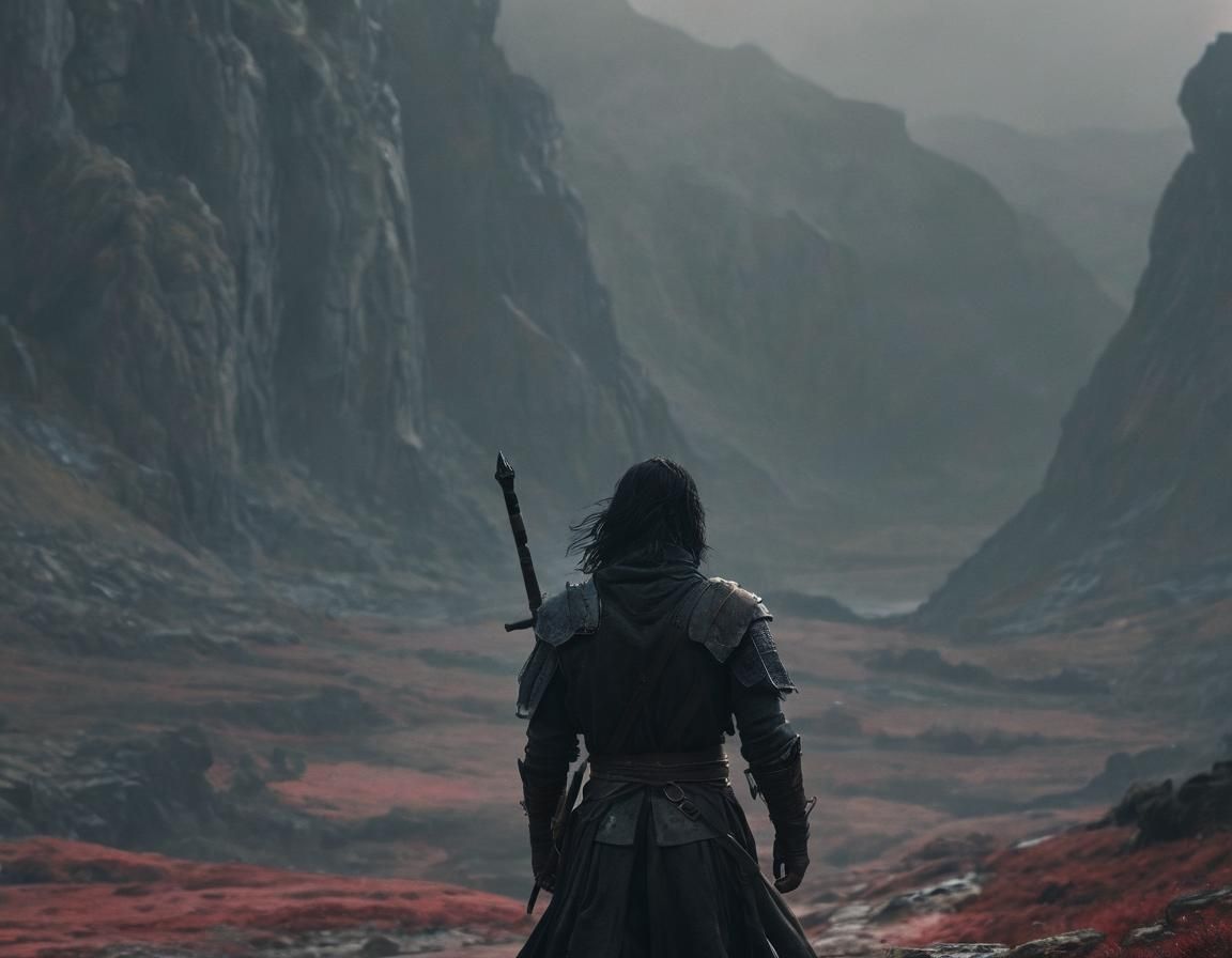 Dark Fantasy Hunter in Desolate Valley