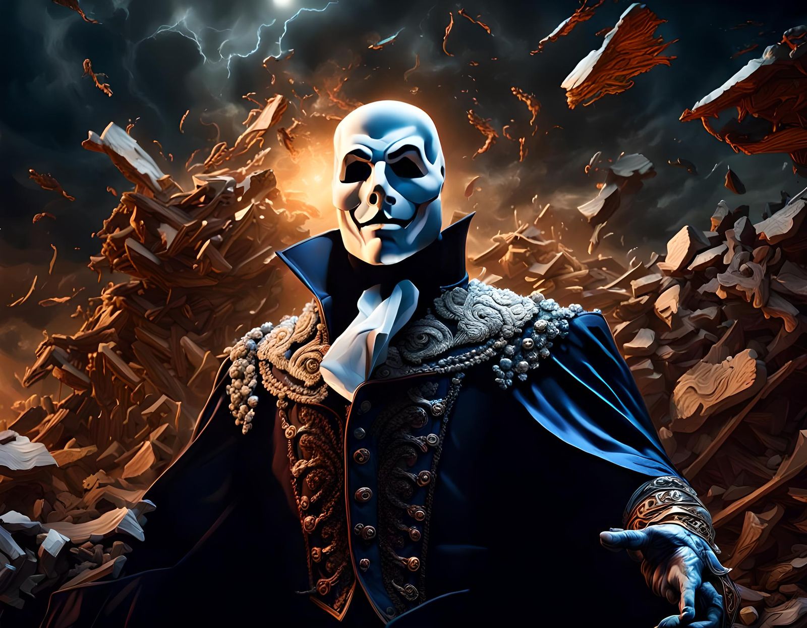 Dramatic Phantom of the Opera in Photorealistic Style