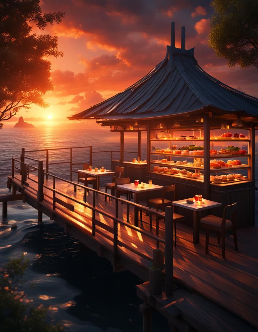 Baltic Sea Restaurant Serving Sushi at Sunset