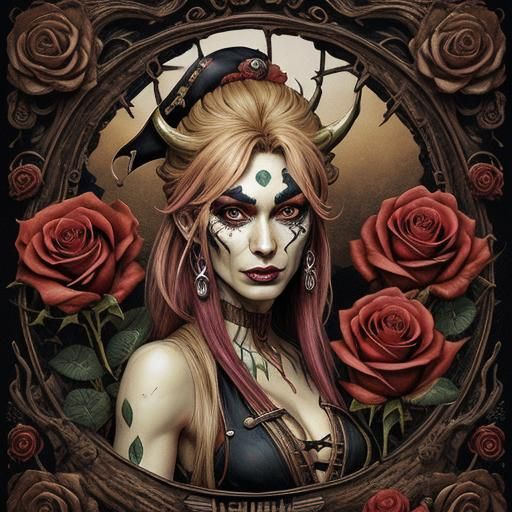 Fantasy Pirate Maiden: Toad-Rose Hybrid in Comic Art