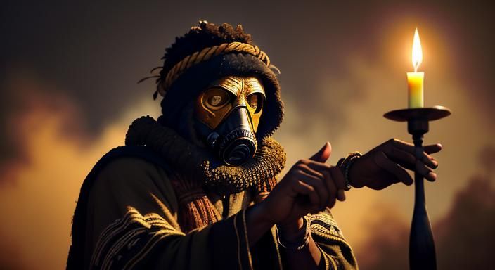 Guarani Gasista: Dramatic Film Still with Candle