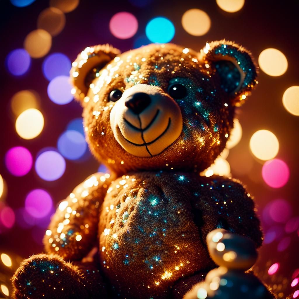 Sparkling Teddy Bear in Cinematic Lighting