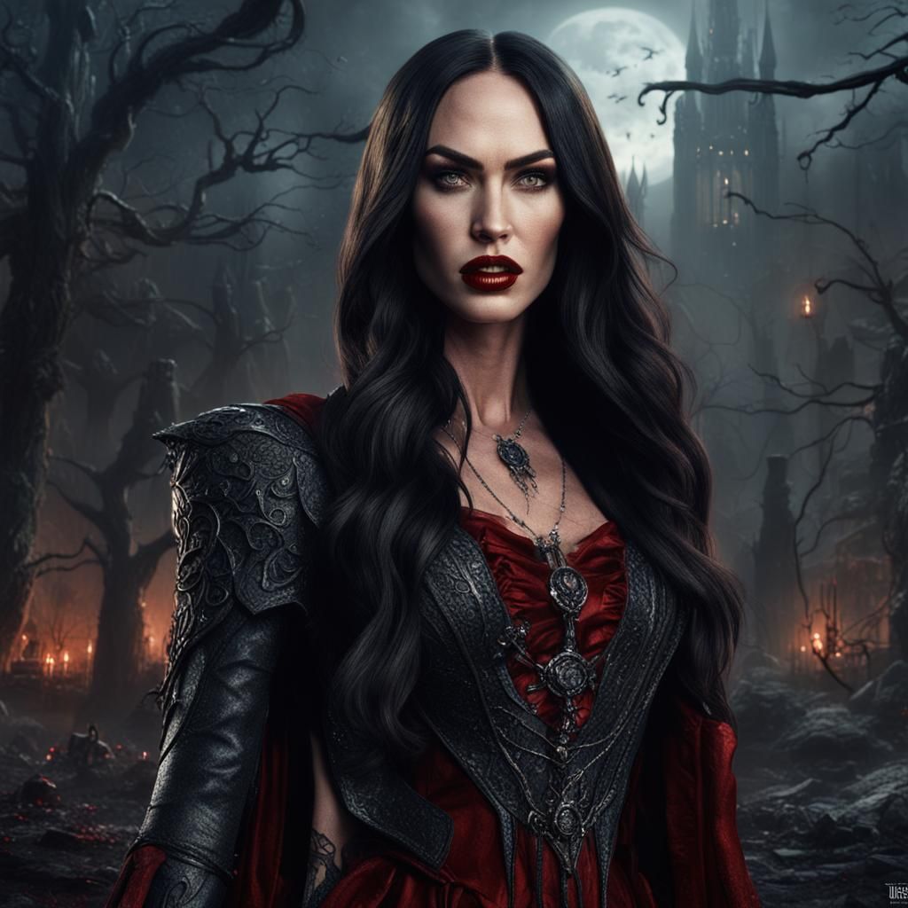 Female Vampire in Detailed Matte Painting Style
