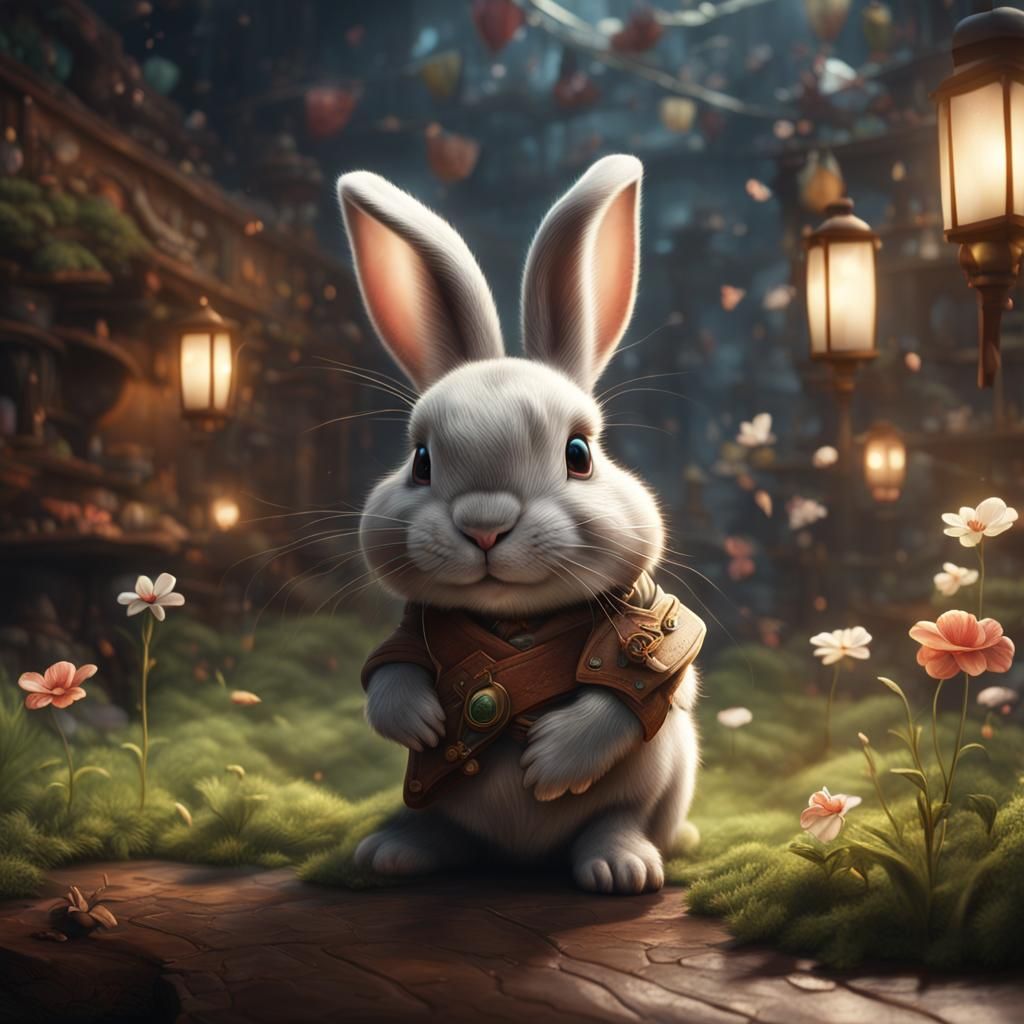 Cute Bunny in Epic Cinematic Digital Painting