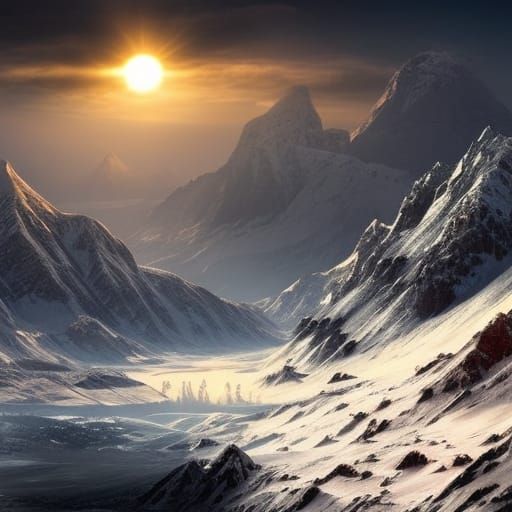 Epic Sunrise Over Snowy Mountain Peak