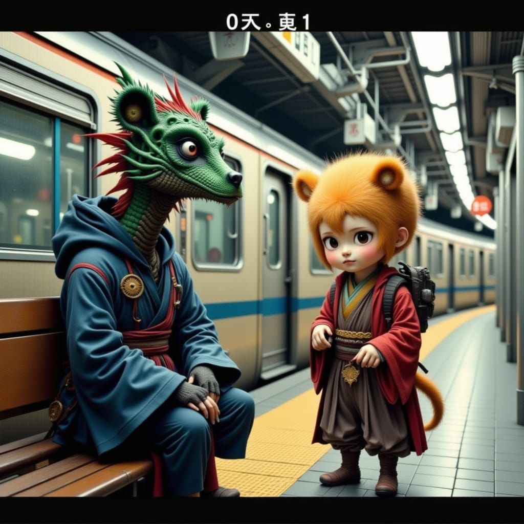 <lora:Flux Hyperreal:1.0> <lora:Psychopomp:1.0> <lora:Junji:1.0>
cute chibi wuxia DRAGON BEAR daoiat monk looking at ...