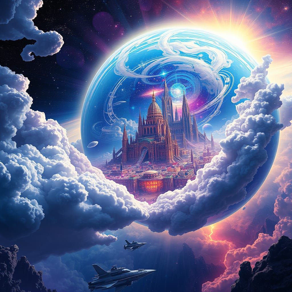 Cosmic Metropolis within Iridescent Sphere: Heavenly and Hel...