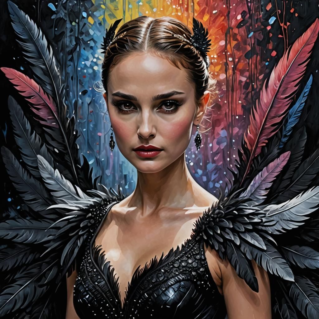 Natalie Portman as Dark Black Swan: Mixed Media