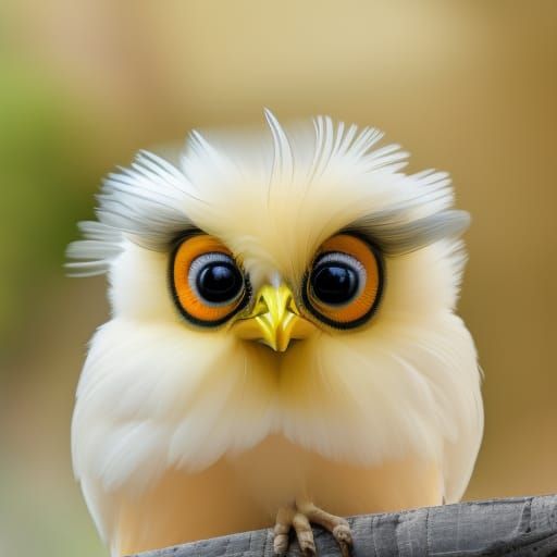 Cute Bird with Fluffy Feathers in Hyperdetail