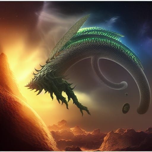 Menacing Cthulhu in Space: Digital Matte Painting